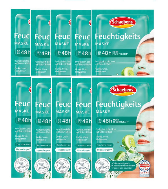 10xPack Schaebens Moisturizing Face Mask - 100 ml