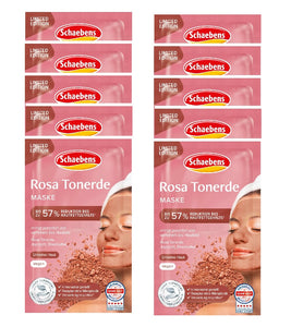 10xPack Schaebens Pink Clay Face Masks - 100 ml