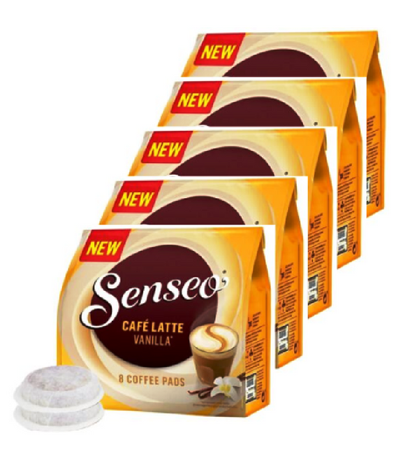 5xPack SENSEO Coffee Pads - Vanilla Cafe Latte - 40 Pads