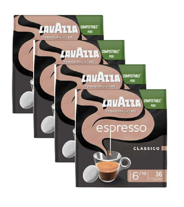 4xPack Lavazza Classic Espresso for Senseo Coffee Machines - 144 Pads