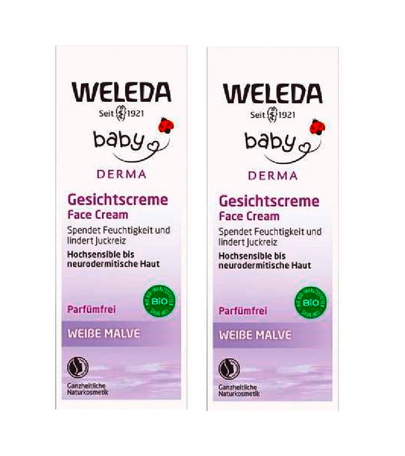 2xPack Weleda White Mallow Baby Face Cream - 100 ml