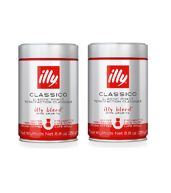 2xPack ILLY CLASSICO - Classic Roast Ground Filter Coffee - 500 g