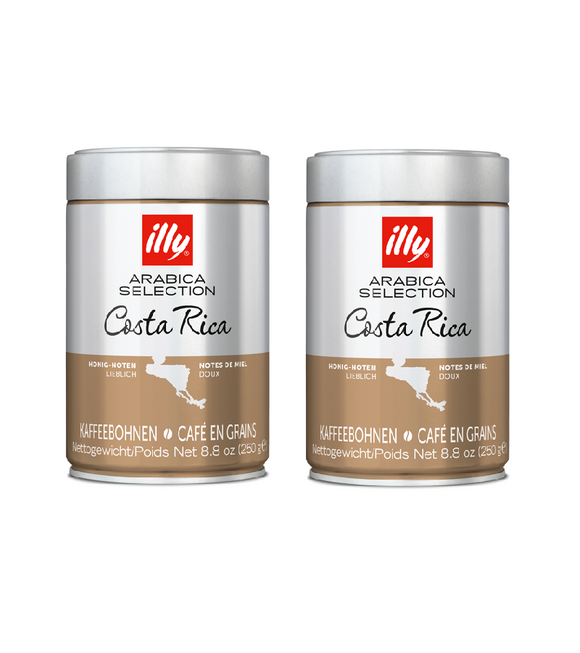 2xPack ILLY Cans of Arabica Selection Espresso Beans from Costa Rica - 500 g