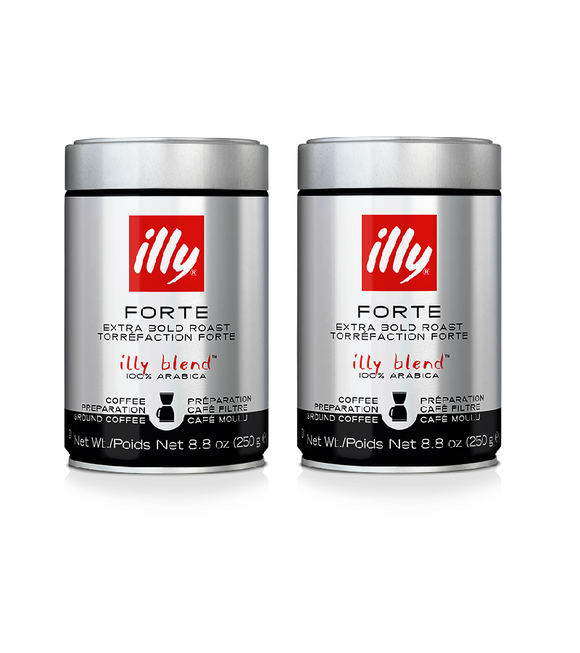 2xPack ILLY FORTE - Strong Roast Ground Filter Coffee - 500 g