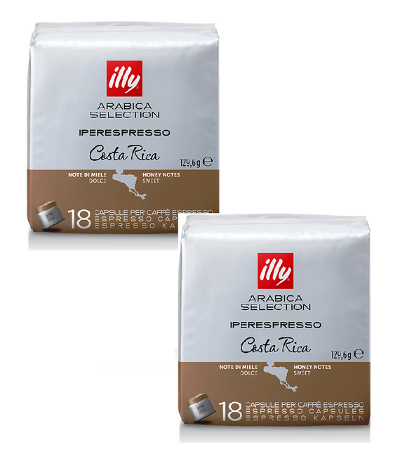 2xPacks ILLY Iperespresso Arabica Selection Costa Rica Roasted Coffee Capsules - 36 Capsules