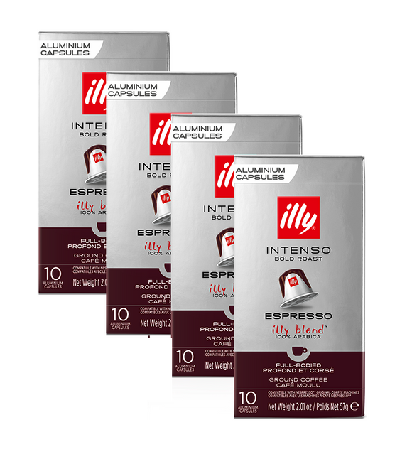 4xPack ILLY Nespresso Compatible INTENSO Intensive Roasting Coffee Capsules - 40 Capsules