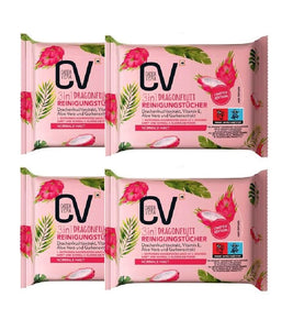 4xPack CV (CadeaVera) Facial Cleansing Wipes with Dragon Fruit Extracts - 100 pcs