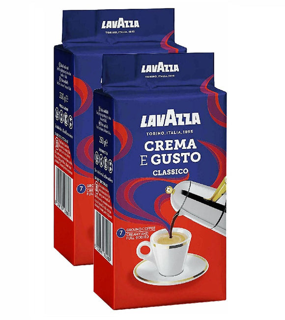 2xPack LAVAZZA Crema e Gusto, Classico Ground Coffee in Foil - 500 g