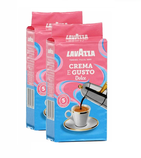 2xPack LAVAZZA Crema e Gusto DOLCE Ground Coffee in Foil - 500 g