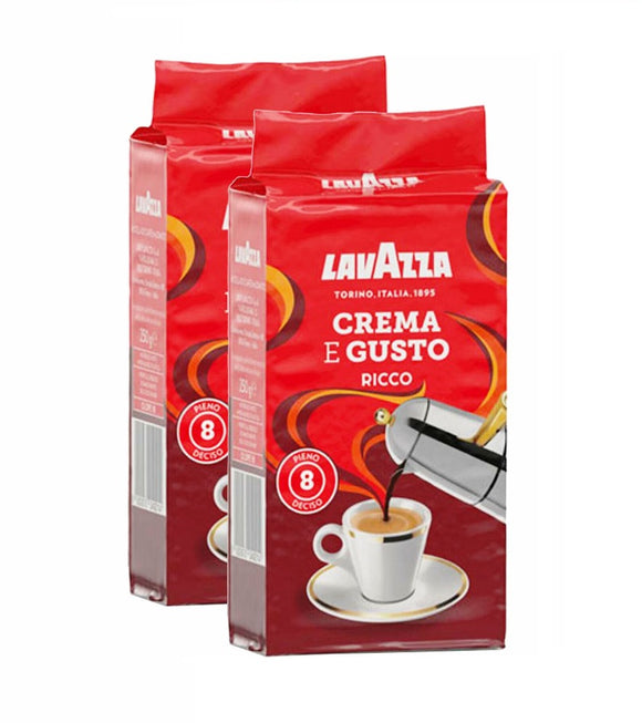 2xPack LAVAZZA Crema e Gusto Ricco Ground Coffee in Foil - 500 g
