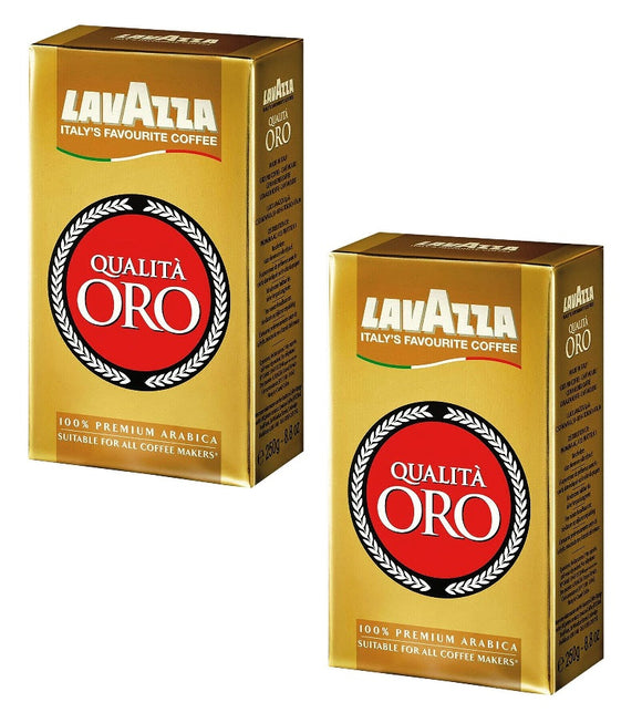 2xPack LAVAZZA QUALITA ORO Ground Coffee in Foil - 500 g
