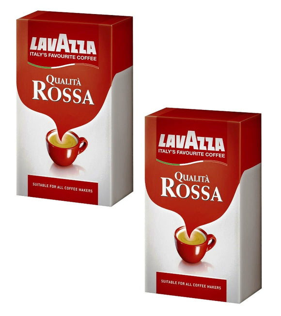 2xPack LAVAZZA QUALITÀ ROSSA Ground Coffee in Foil - 500 g