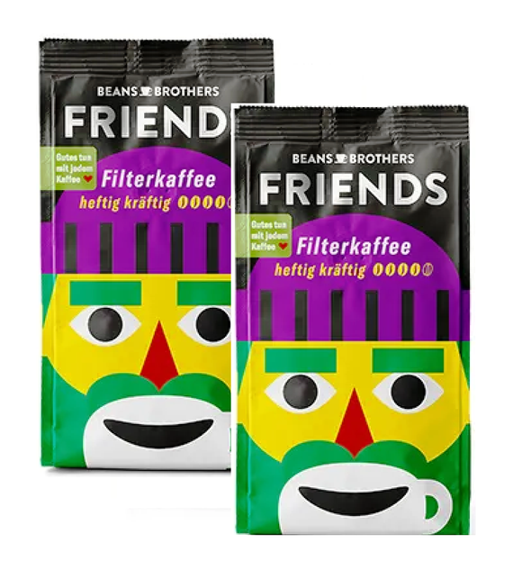 2xPack BEANS BROTHERS FRIENDS from Tchibo - Strong Filter Coffee - 500 g