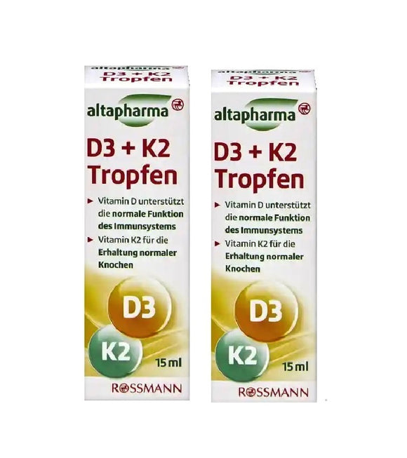 2xPacks Altapharma D3 + K2 Drops - 30 ml