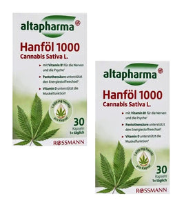 2xPacks Altapharma Hemp Oil 1000 Cannabis Sativa L - 60 Capsules