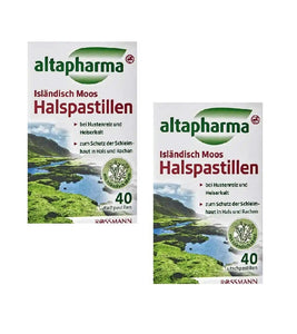 2x Packs Altapharma Icelandic Moss Lozenges for Cough and Hoarsenss - 80 Lozenges