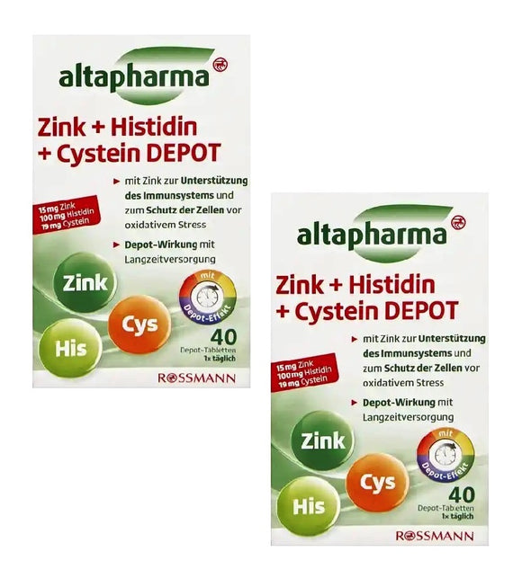 2xPack Altapharma Zinc + Histidine + Cysteine Depot Tablets - 80 Pcsl