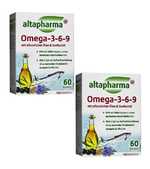 2xPacks Altapharma Dietary Supplement with Omega-3-6-9 Acids+Vitamin E