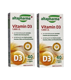 2xPacks Altapharma Dietary Supplement with Vitamin D3, 1.000 I.E - 80 Pcs