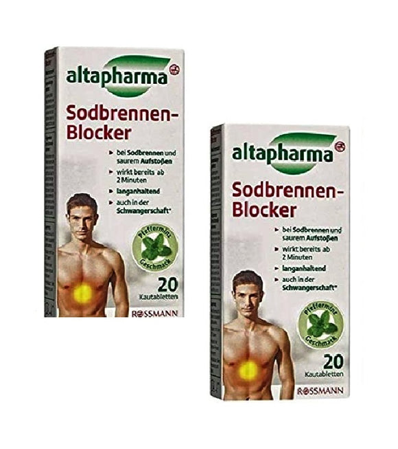 2xPacks Altapharma Heartburn Blocker Chewable Tablets - 40 pieces