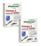 2xPack Altapharma Sea Fish Oil Omega-3 1000+0B vitamins+Folic Acid+Magnesium +Vitamin E - 120 Capsules