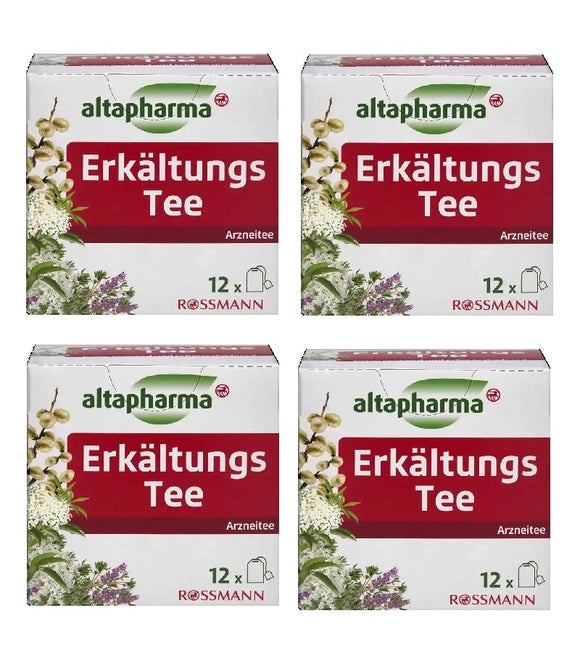 4x Packs Altapharma Cold and Flu Relief Medicinal Tea - 48 Bags