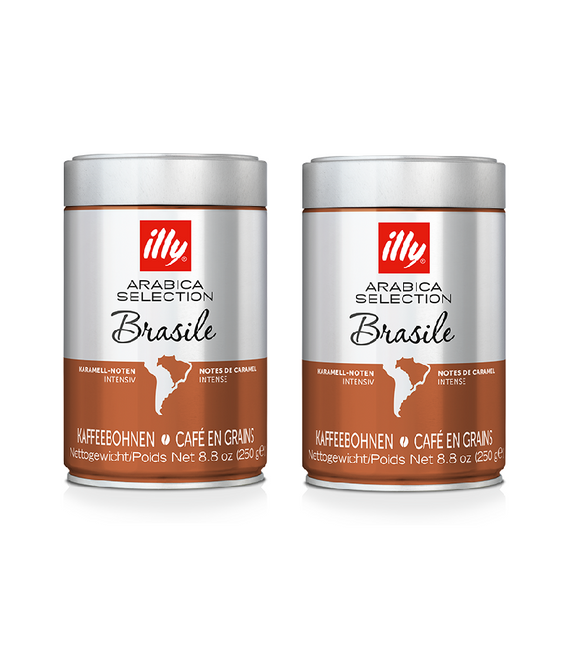 2xPack ILLY Cans of Arabica Selection Espresso Beans from Brazil - 500 g