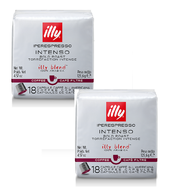 2xPacks ILLY Blend INTENSO Classic Roast Coffee Capsules - 36 Capsules
