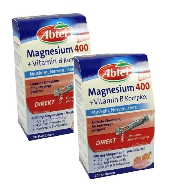 2xPack ABTEI Magnesium 400+Vitamin B Complex - 40 Pcs