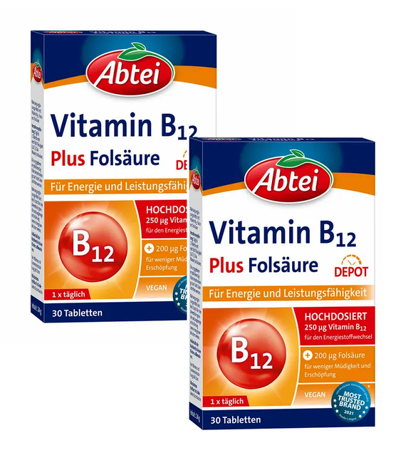 2xPack ABTEI Vitamin B12 Plus Folsaure - 60 Tablets
