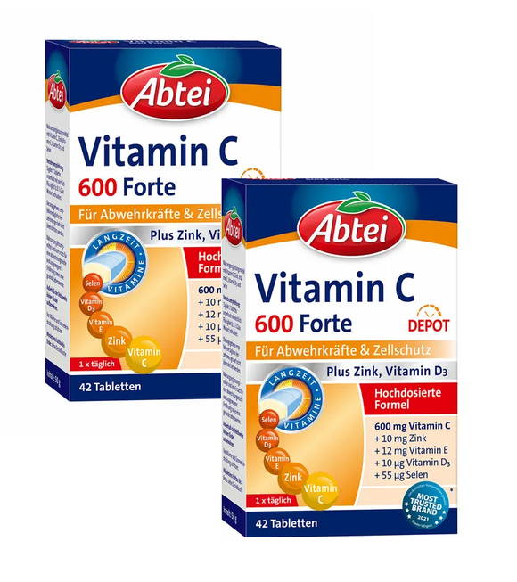 2xPack ABTEI Vitamin C 600 Forte - 84 Tablets