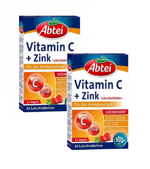 2xPack Abtei ABTEI Vitamin C Plus Zinc Lozenges - 60 Pieces