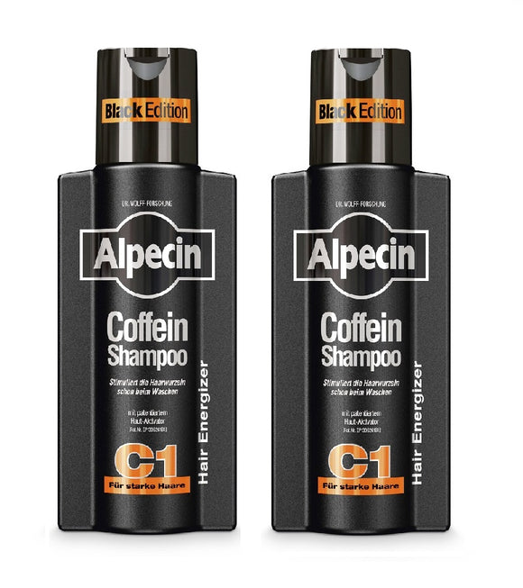 2xPacks Alpecin Caffeine Shampoo C1 Black Edition - 500 ml