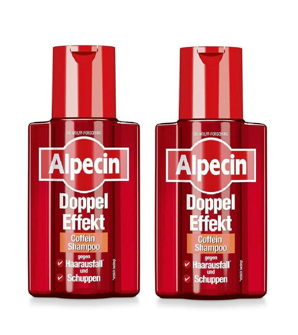 2xPacks Alpecin Double Effect Shampoo for Dandruff and Hair Loss - 400 ml