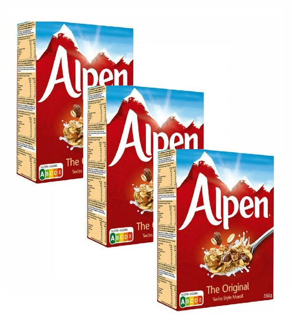 3xPack Alpen Müsli ORIGINAL Swiss Style Müsli Cereal - 1.65 kg