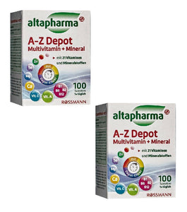 2xPack Altapharma A-Z Depot Multivitamin+Minerals with 21 Vitamins - 200 Tablets