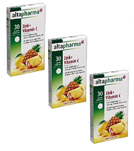 3xPack Altapharma Pineapple-Lemon Flavor Lozenges Zinc+ Vitamin C - Eurodeal.shop
