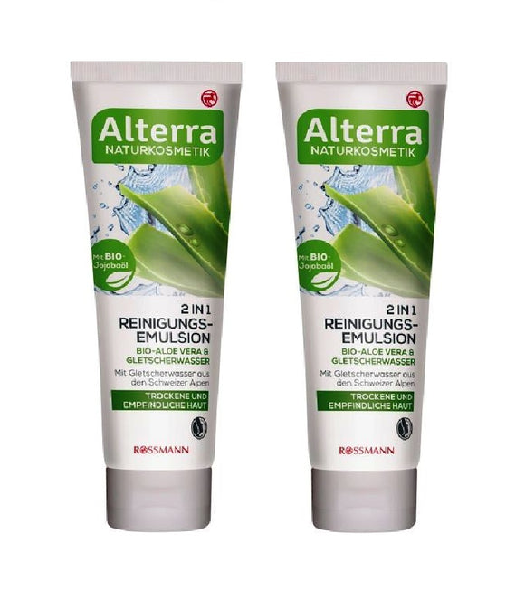 2xPack Alterra 2in1 Organic Aoe Vera & Glacier Water Cleansing Emulsion - 250 ml