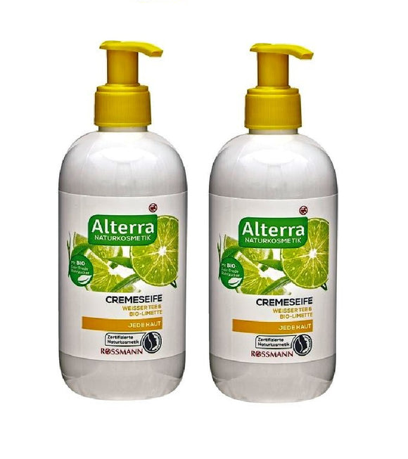2xPack Alterra White Tea & Organic Lime Cream Soap - 600 ml