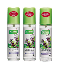 3xPack Alterra Deodorant Atomizer Jojoba & Organic Sage -  225 ml