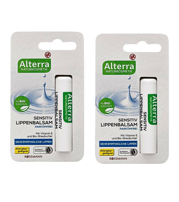 2xPack Alterra Fragrance-Free Sensitive Lip Balm  - 9.6 g