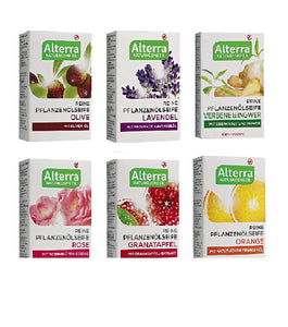 Collection of Six Bars of Alterra Pure Natural Vegetable Fruit Floral Oil Soap - 6 Scents (100g each) - Eurodeal.shop