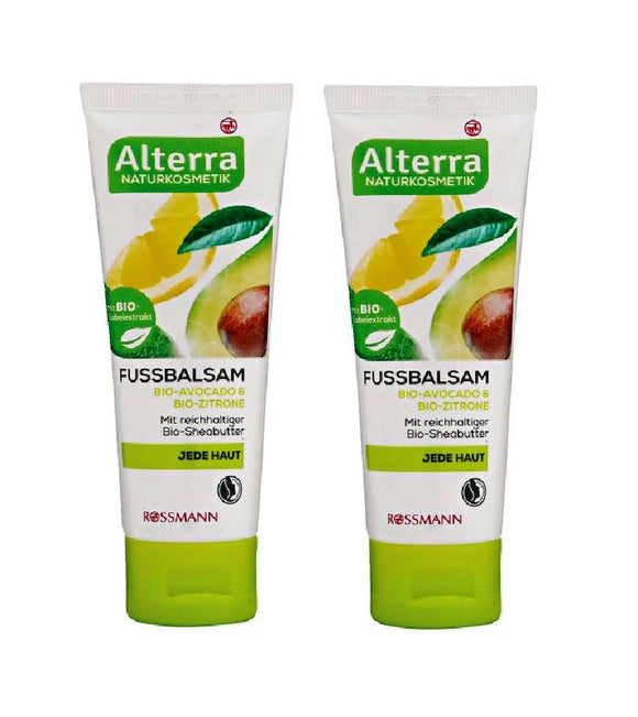 2xPack Alterra Organic Avocado & Lemon Foot Balm - 150 ml