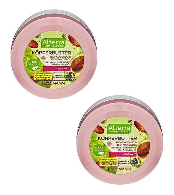 2xPack Alterra Organic Avocado & Almond Oil  Body Butter - 400 ml