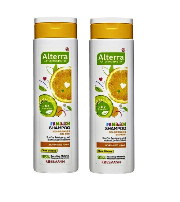 2xPack Alterra Organic Orange & Kiwi Family Shampoo - 600 ml