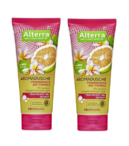 2xPack Alterra Organic Frangipani & Pomelo Aroma Shower - 400 ml