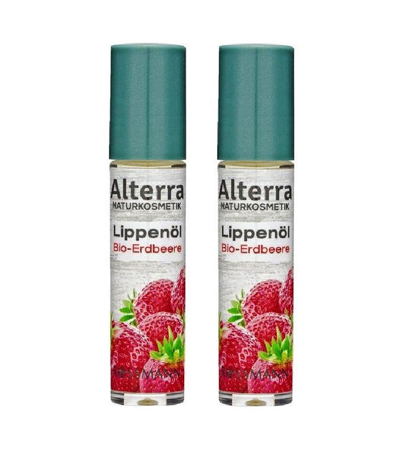 2xPack Alterra Lip Oil 01 Organic Strawberry - 14 ml