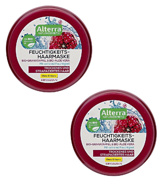 2xPack Alterra Organic Pomegranate & Aloe Vera Moisturizing Hair Mask - 400 ml
