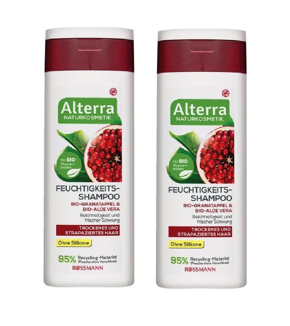 2xPack Alterra Organic Pomegranate Moisturizing Shampoo - 400 ml
