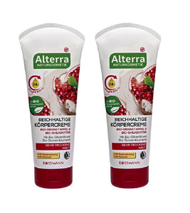 2xPack Alterra Organic Pomegranate & Shea Butter Rich Body Cream - 400 ml